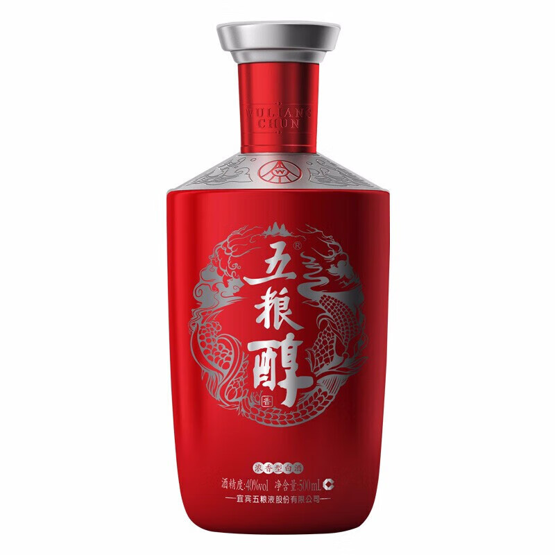 五粮液股份五粮醇红装40度浓香型白酒500ml*6瓶整箱