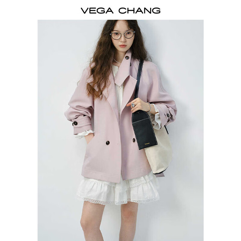 VEGA CHANG白色连衣裙女2026春新款法式V领长袖高级感蕾丝裙子 云朵白（长袖） S
