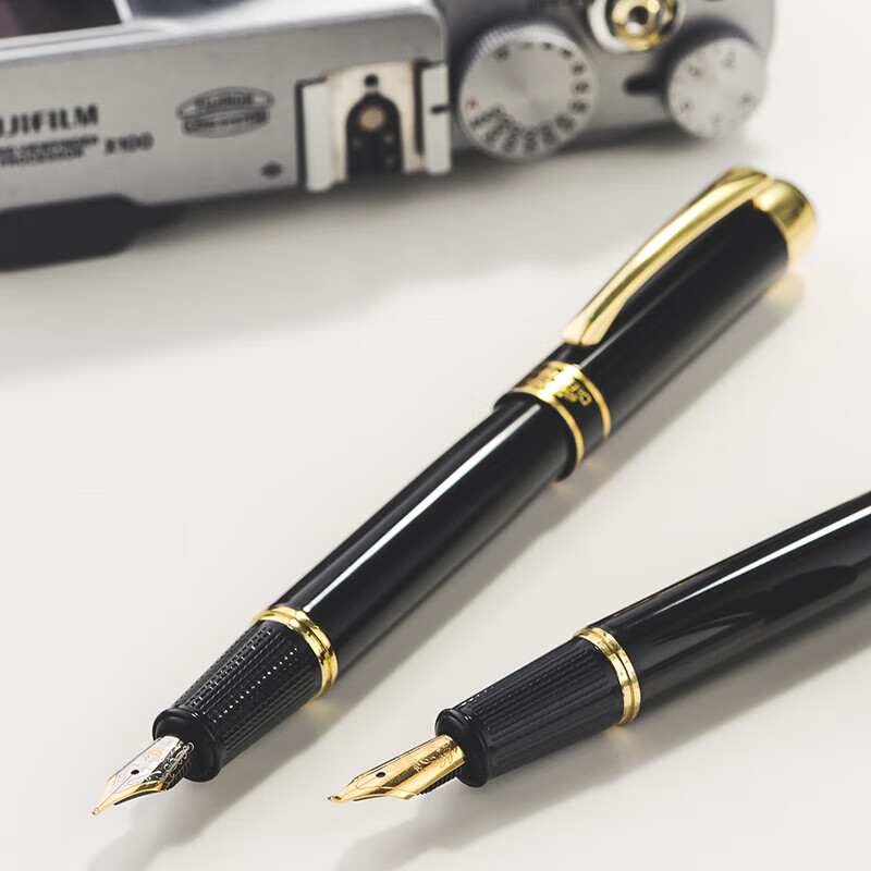 英雄（HERO）9018钢笔明尖铱金笔美工笔练字书法钢笔学生笔签字笔生日礼物商务办公笔 直尖钢笔（约0.5mm）