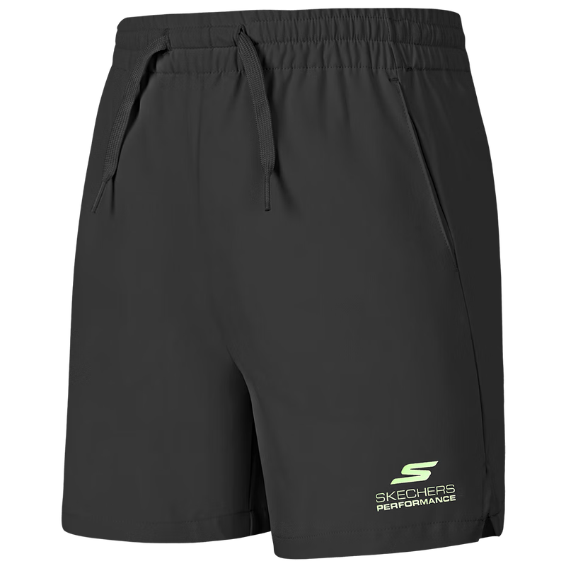 Skechers斯凯奇儿童夏季男女童休闲时尚透气舒适户外短袖运动裤P225K070 短裤/碳黑/0018 150