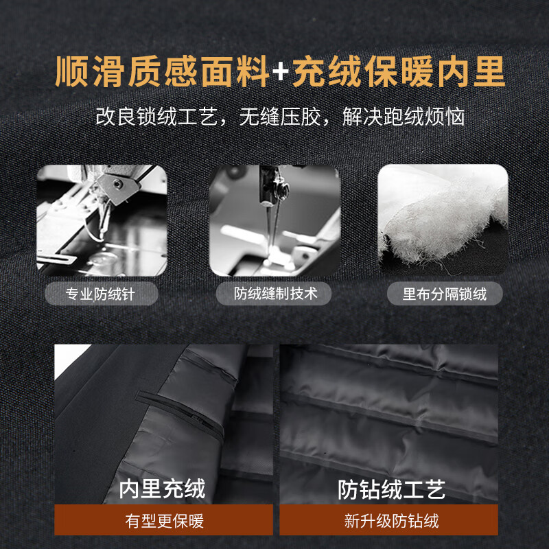 才子（TRIES）才子羽绒服冬季新款加厚保暖纯色时尚商务休闲简约百搭外套男 黑色 2XL (180/96A)