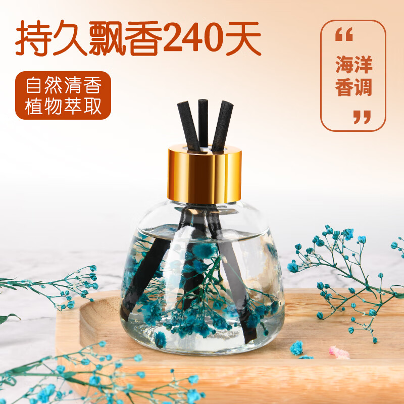 芒芒适用车载香水持久留香汽车香薰持久型2023除异味空气清新剂车内装 海洋200毫升2瓶装 1g 1瓶