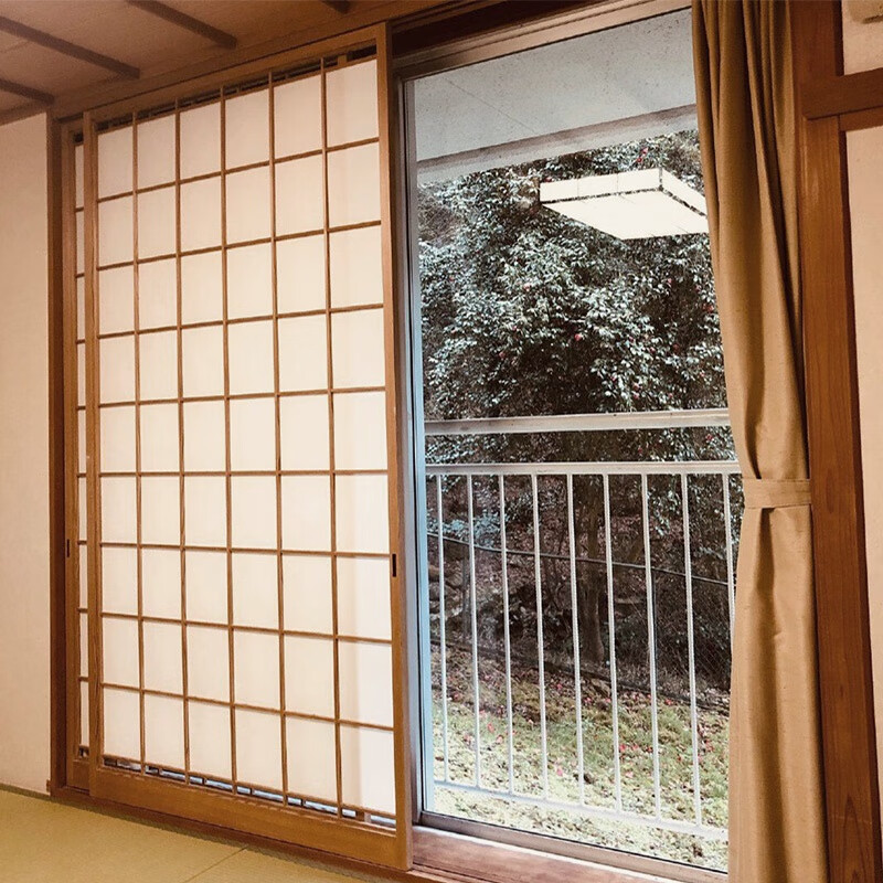 定制實木門日式推拉門格子門榻榻米移門和室門廚房隔斷門玻璃門 乳白色 0.6-0.8米寬