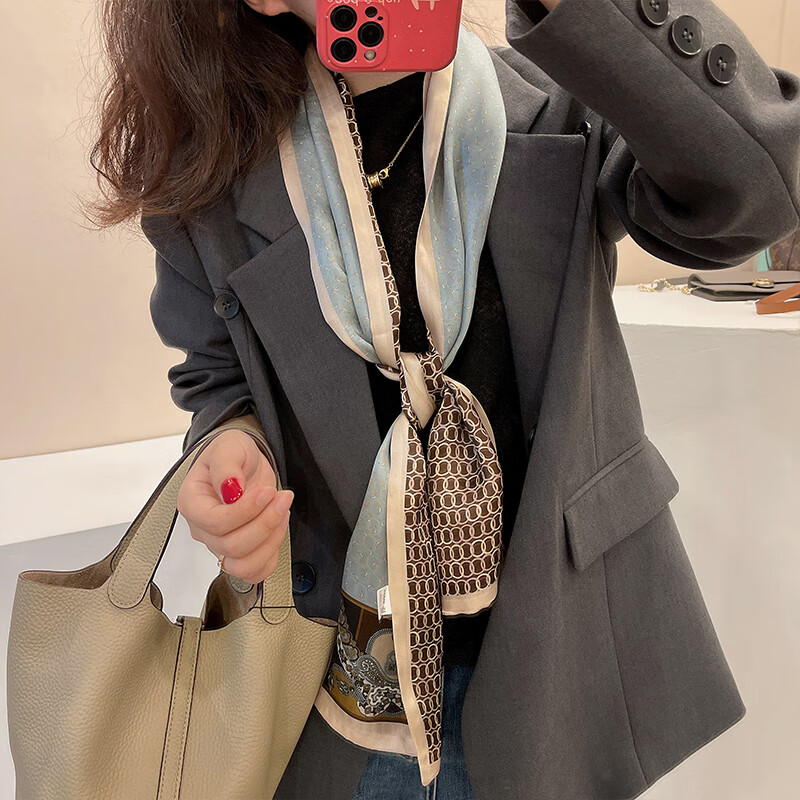 BGUG真丝丝巾女高档桑蚕丝长巾实用母亲节送妈妈老婆长辈女友生日礼物 埃及圈圈