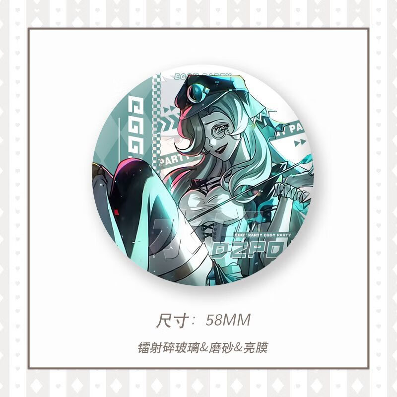 蛋仔派对逃出惊魂夜 惊魂夜周边徽章魔警艾琳哑女斯黛拉小丑阿巴 蛋仔派对-L4660 吧唧徽章58mm-亮膜