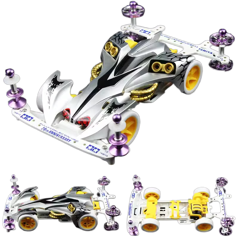 卓獅捷品競技改裝四驅(qū)車魔鬼司令金屬導(dǎo)輪輪轂比賽車配件男孩玩具禮物 噴漆車殼魔鬼司令改裝車 改裝車+電池套裝