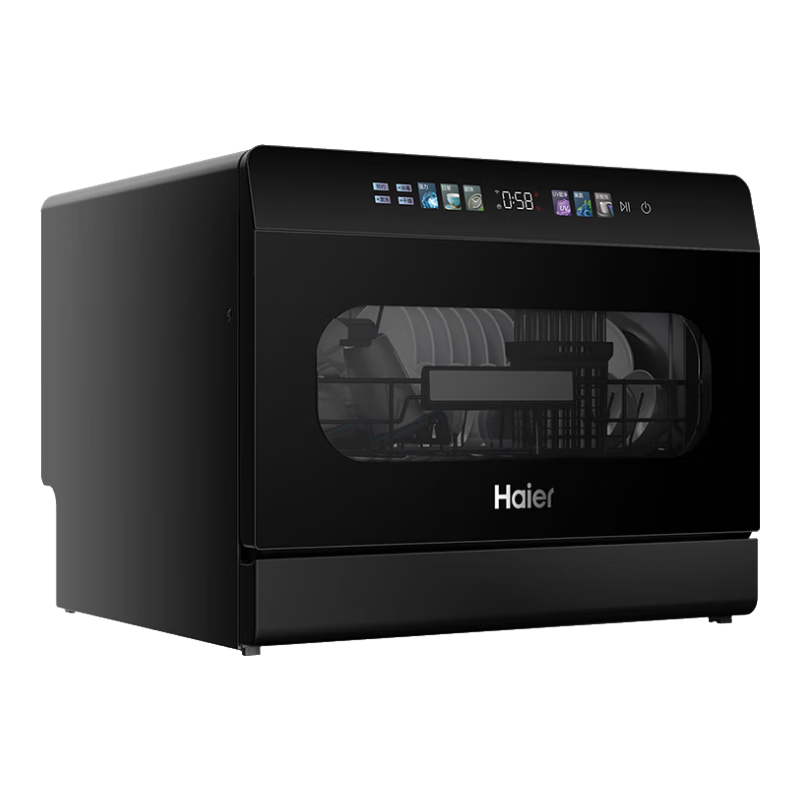 Haier 海尔 小海贝系列 ETW83286KHU1 台式洗碗机 8套 钢琴黑