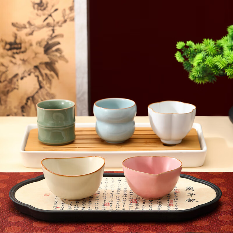 上新了文创 故宫生日礼物茶杯礼盒 主人杯工夫茶陶瓷乔迁伴手礼送人 宫吉祥五象茶杯套装