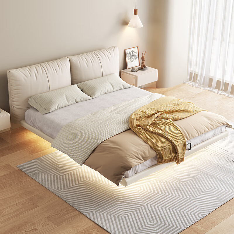 爱峰悬浮床轻奢无床头科技布家用日式baxter一米八双人床现代简约