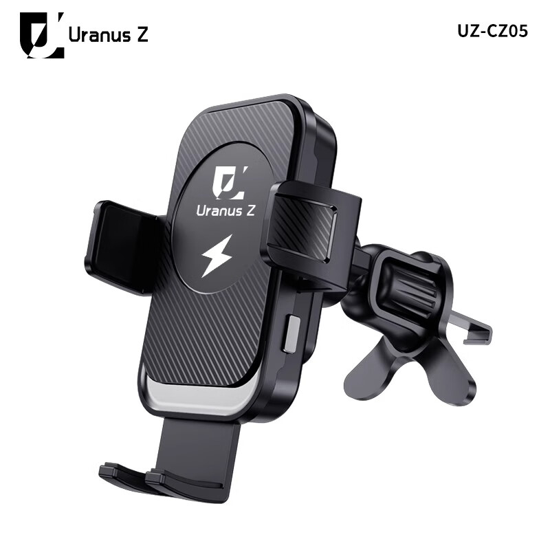 URANUS Z 锐斯车载手机支架带磁吸无线充电出风口导航手机支架全自动快充苹果华为小米安卓手机通用 黑色【车载支架带磁吸无线充】