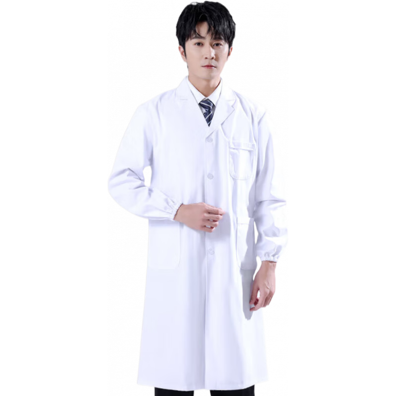 實驗室白大褂男醫(yī)生長袖實驗服大學(xué)生化學(xué)防護醫(yī)師護士醫(yī)院工作服 男士松緊袖/薄款 XL