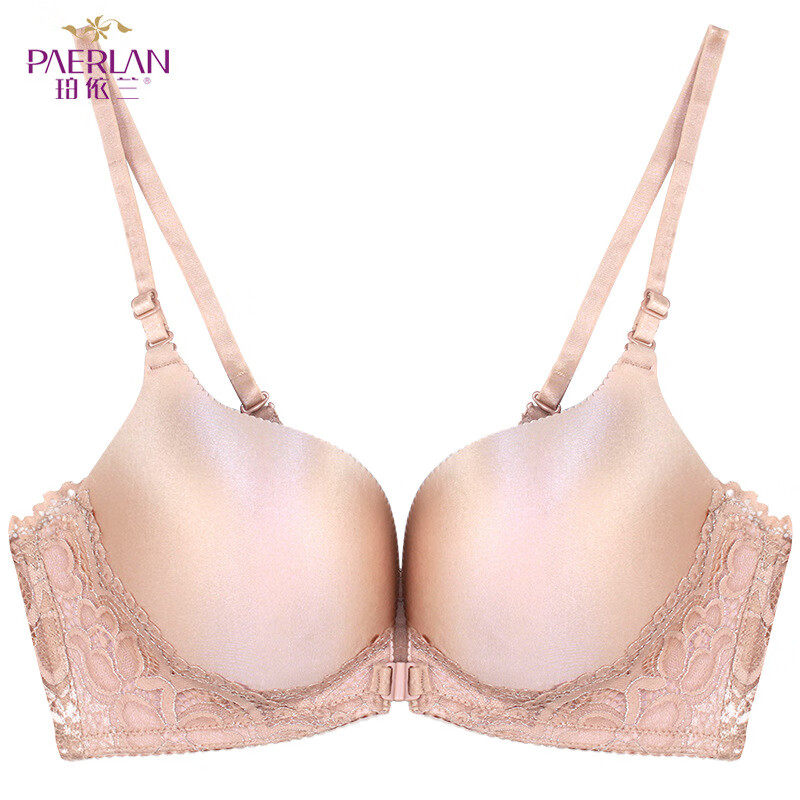 珀依兰(paerlan)珀依兰前扣无钢圈小胸文胸聚拢  光面文胸罩蕾 肤色
