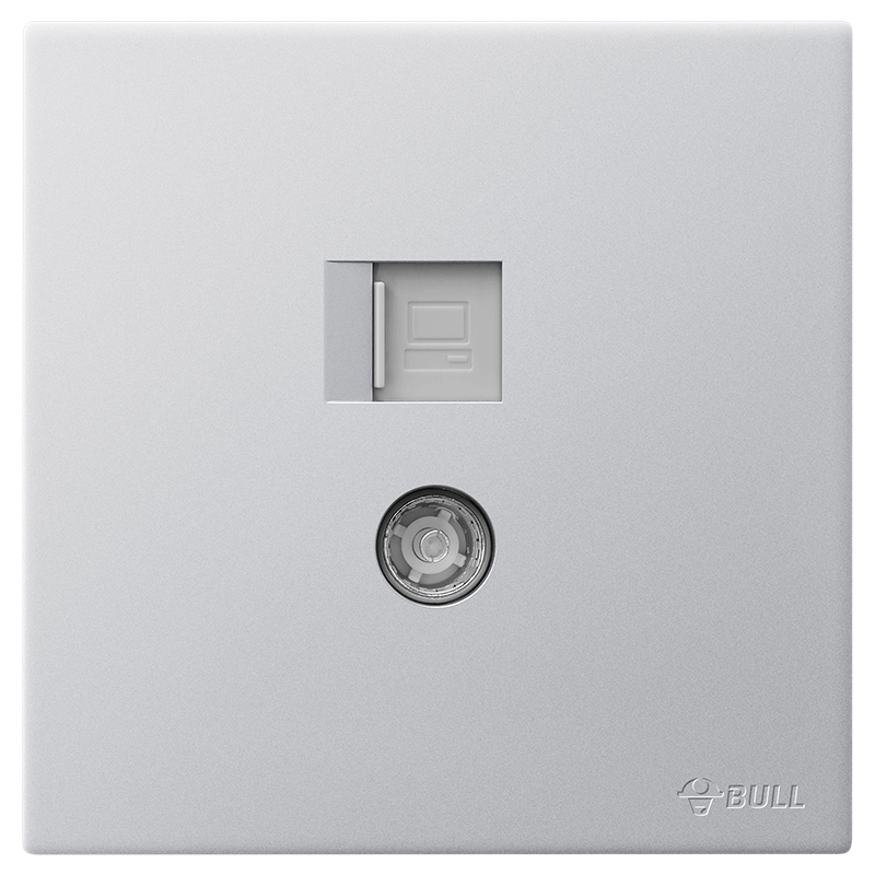公牛（BULL）开关插座G60系列二位六类电脑带电视插座超薄面板G60T223太空银