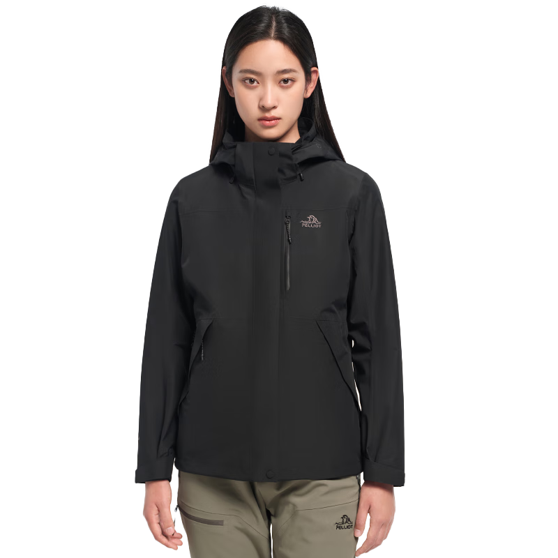 伯希和（Pelliot）【山野经典3.0】冲锋衣三合一男女秋冬保暖外套125301055黑M