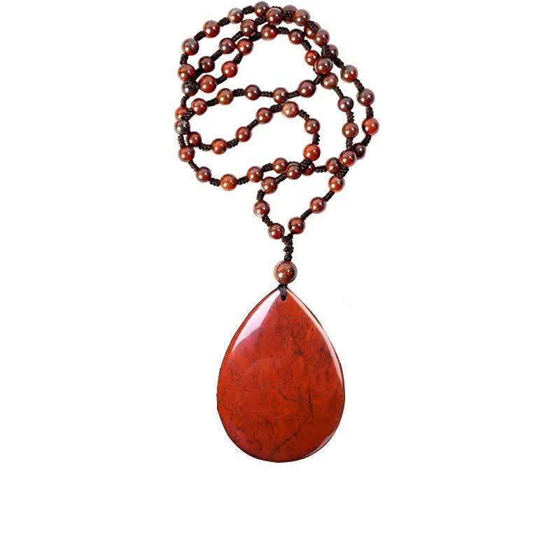 山头林村陨石项链舒适佩戴新疆红伊丁水滴吊坠能量女士 水滴配红伊丁