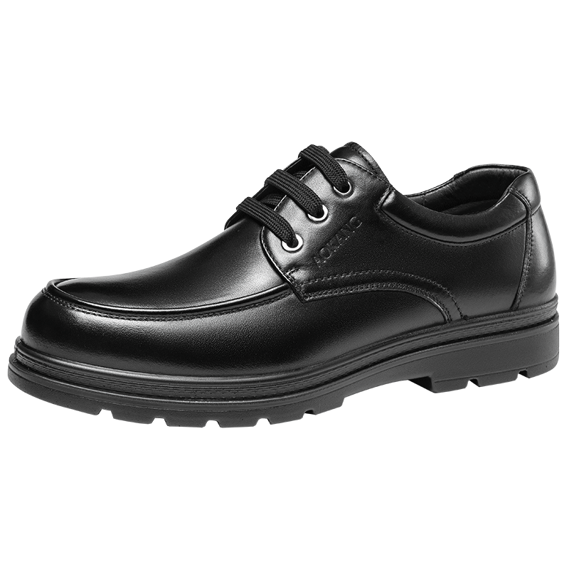 奧康（Aokang）男鞋加絨保暖商務(wù)皮鞋男系帶舒適日常休閑正裝鞋子黑色加絨款44碼