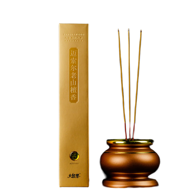 大智慧 無煙供佛香竹簽香 微煙室內(nèi)家用供香觀音財(cái)神 天然沉檀香熏香 邁索爾老山檀32.5cm/600支染香腳