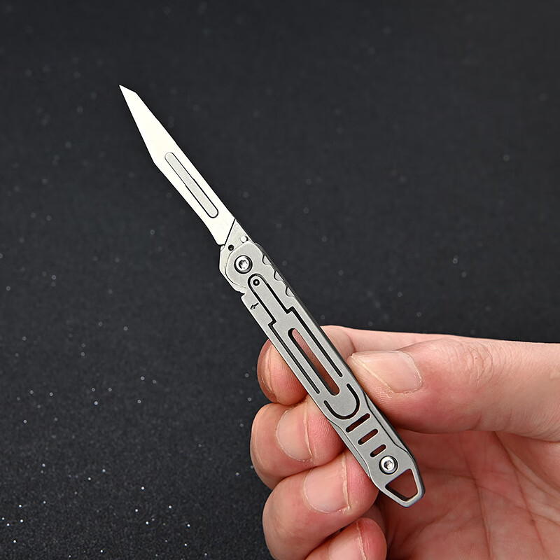 帶開瓶器鈦合金11號手術(shù)刀折疊手術(shù)刀柄刀架拆快遞便攜美工刀小刀 不銹鋼