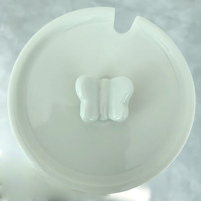 勁唐陶瓷通用蓋瓷蓋水杯蓋馬克杯蓋萬(wàn)能蓋碗蓋茶杯蓋調(diào)味瓶蓋竹蓋木蓋 蝴蝶平蓋（內(nèi)徑7.5cm外徑10cm）