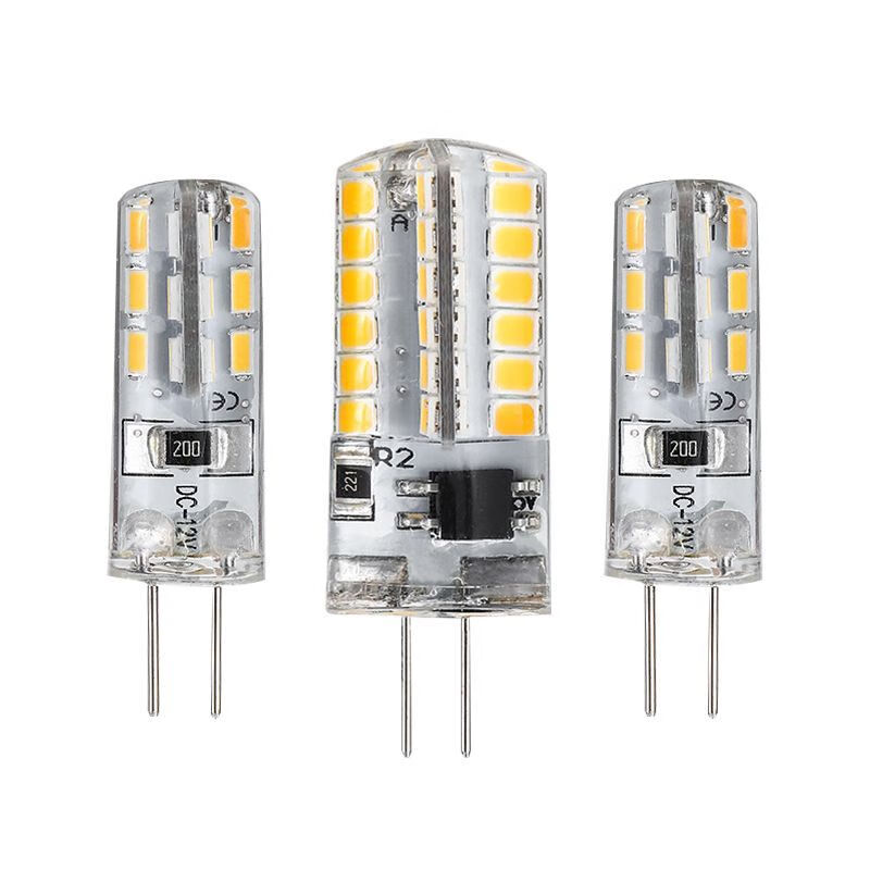 同易LED灯泡12V低压220V高压G4细针插脚镜前客厅卧室灯珠水晶灯光源 硅胶G5.3粗脚 -5W【220V 高压】 暖光