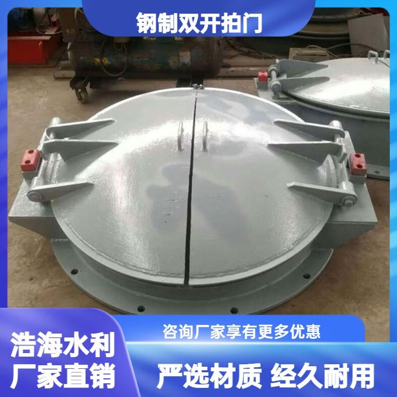 灏海铸铁拍门不锈钢制防倒灌水库鱼塘排水复合材料圆形拍门一体 DN600铸铁拍门
