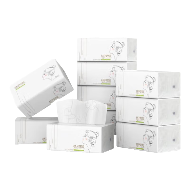 桔子姑娘480张奢柔纸巾大包抽纸餐巾纸整箱5层加厚家用批发面巾纸 奢柔系列 5层 480张*1包