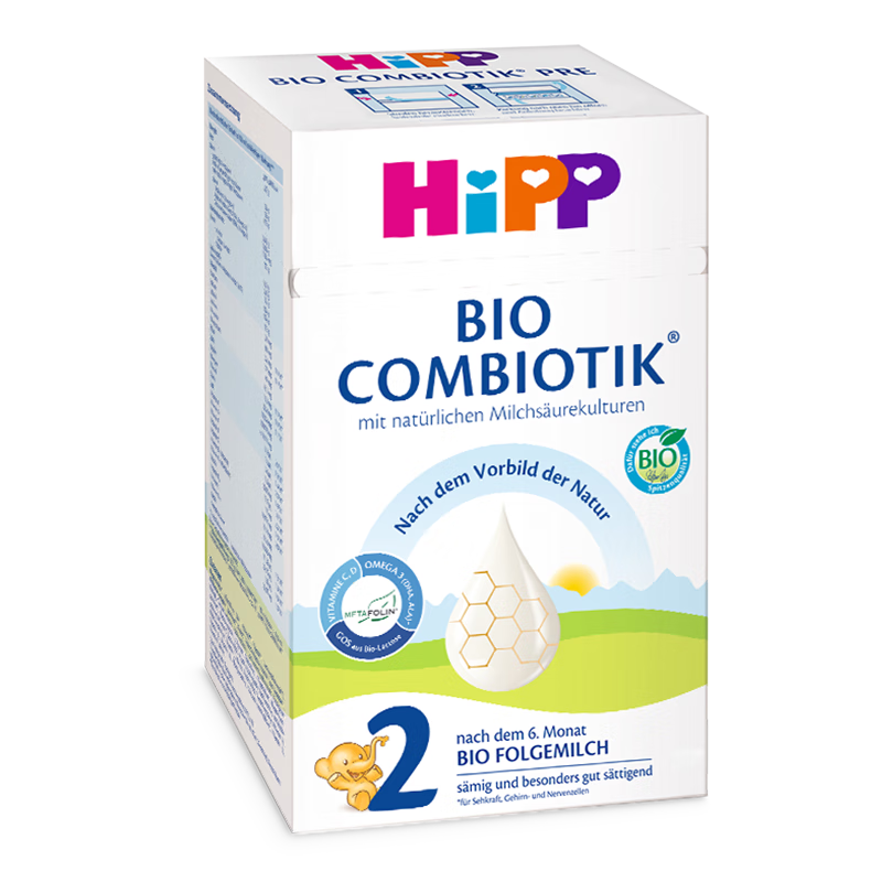 喜寶（HiPP）【官方授權(quán)】德國珍寶版益生菌DHA高鈣嬰幼兒配方奶粉原裝進口 【珍寶版益生菌2段】 600g/盒