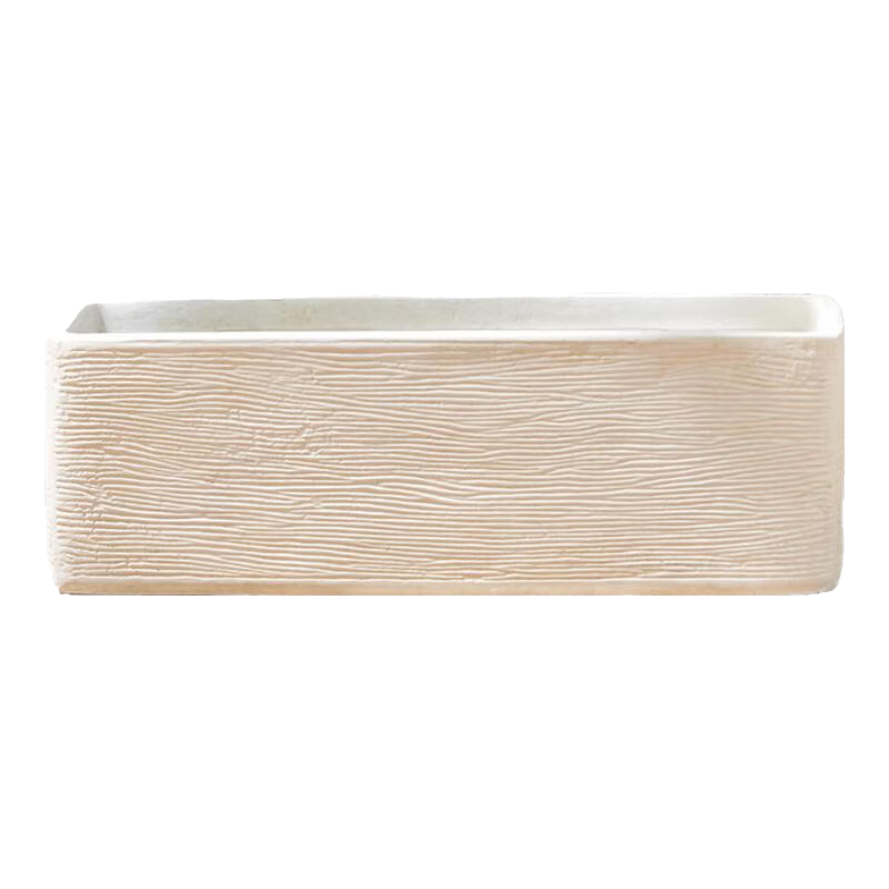 愛(ài)可斯鎂泥花箱種植箱戶外大綠植馬槽客廳陽(yáng)臺(tái)花盆長(zhǎng)方形水泥長(zhǎng)條 白色 長(zhǎng)80cm*寬26cm*高26cm