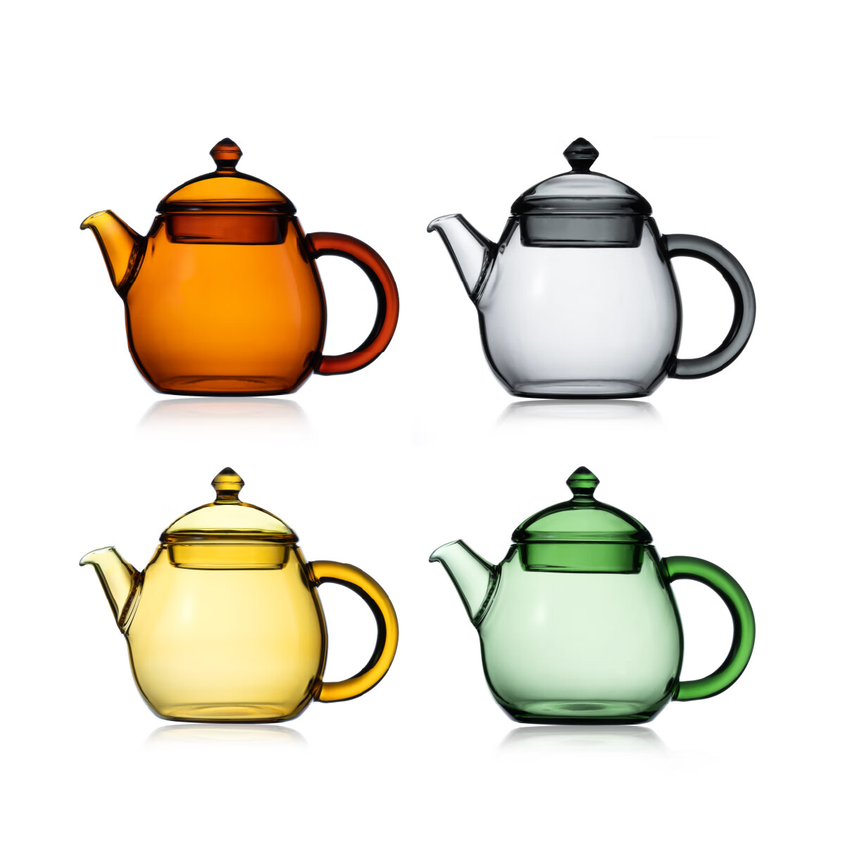 teastone 小茶壶龙蛋壶玻璃泡茶壶高硼硅玻璃130ml轻奢功夫泡茶器家用 【杏子黄】龙蛋壶+填海琉璃杯