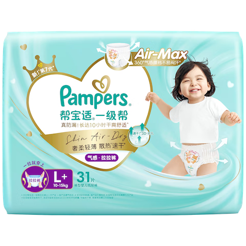 pampers/�ﱦ�� һ���� L+�� ������ 31Ƭ 75Ԫ
