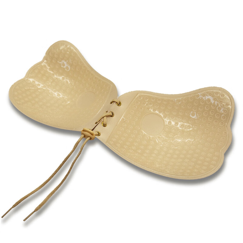 【直发】拉拉女神隐形文胸羽翼隐形内无钢圈拉绳硅胶隐形胸贴婚纱 黑色裸货(1件装) 均码 A