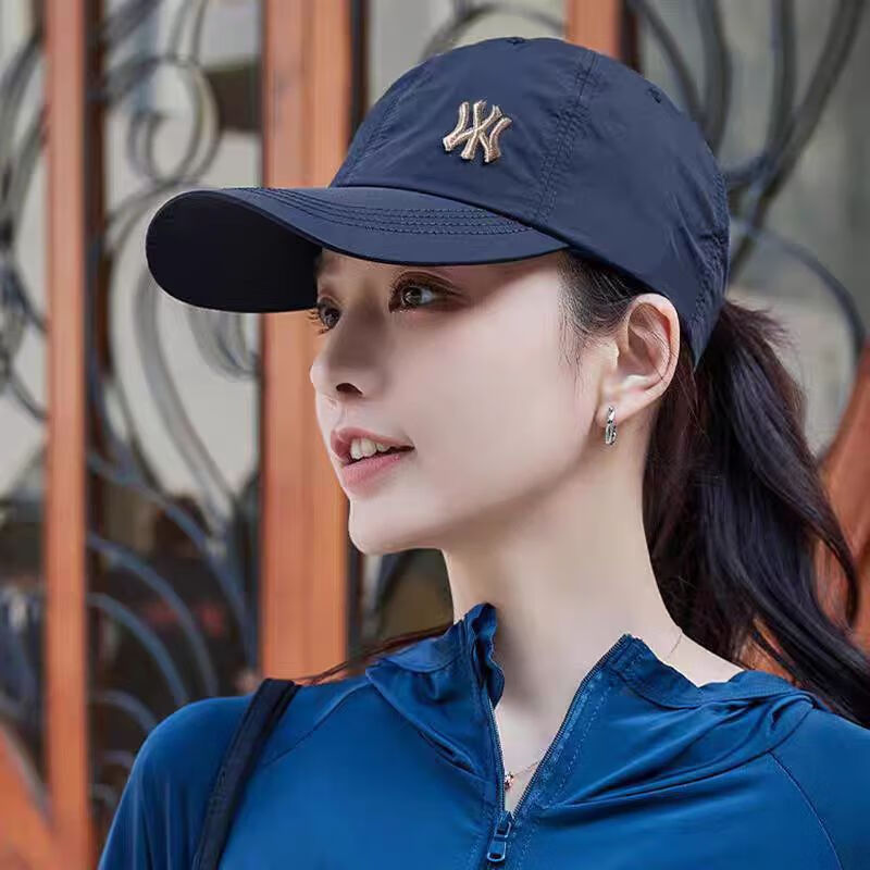 梵美琳帽子男女四季速干防晒遮阳帽跑步透气鸭舌帽时尚百搭棒球帽 藏青色 均码 可调节（54—60c）
