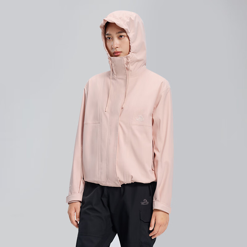 伯希和（Pelliot）【归野】户外单层冲锋衣男2025新款Teflon三防徒步登山服男 【女款】贝壳粉 三防科技面料 L