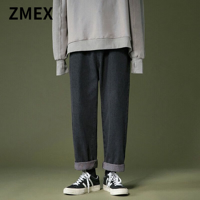 ZMEX薄款牛仔裤男百搭春夏秋宽松直筒阔腿牛仔裤男士老爹长裤子潮 1002黑色 27