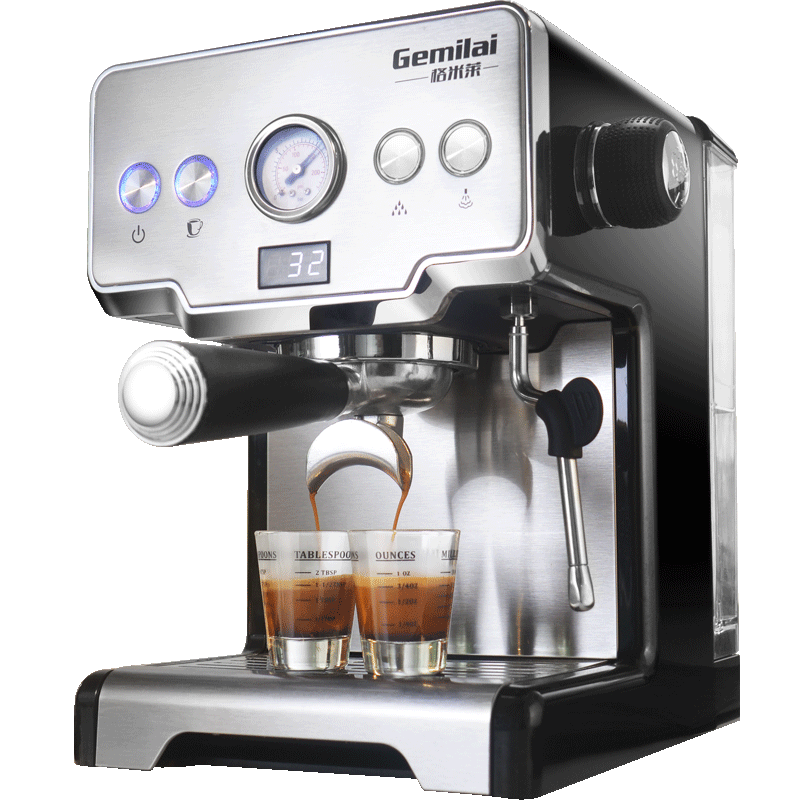 格米莱CRM3605家用意式煮咖啡机手动半自动出水量和温度能调节吗？