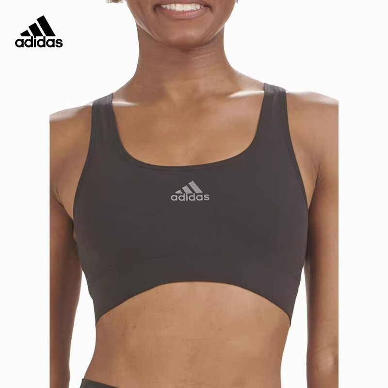 ADIDAS/阿迪达斯adidas运动休闲微弹可拆卸胸垫背心式文胸罩内衣女 黑色 L