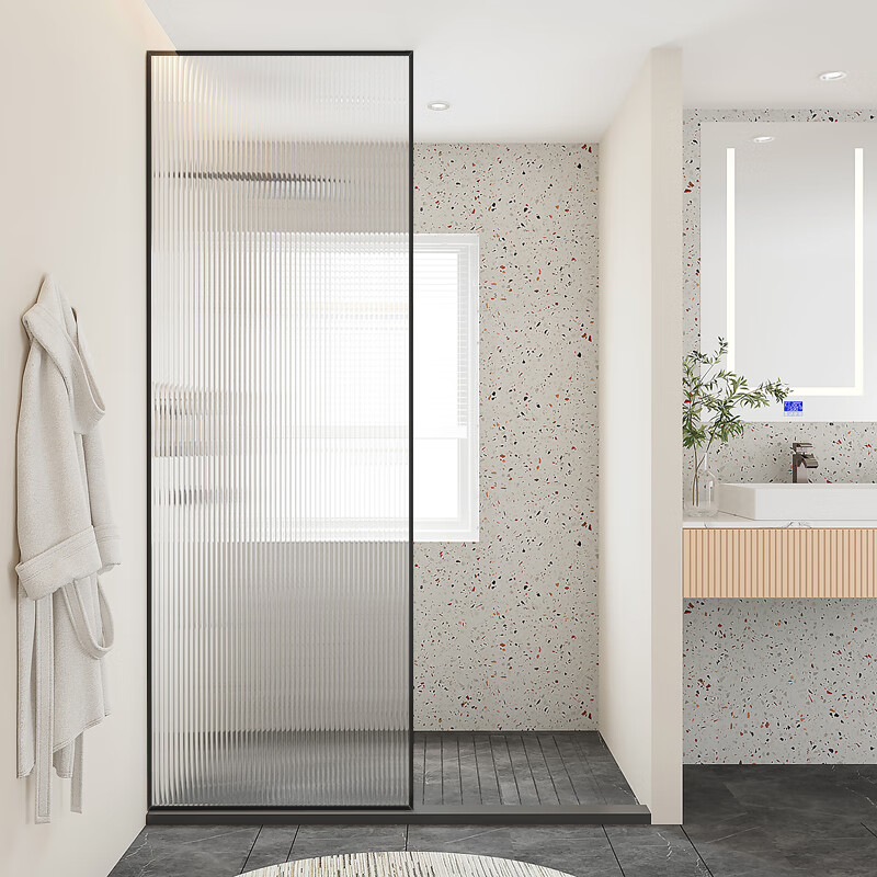 梦想岛长虹玻璃干湿分离隔断屏风浴室玻璃门卫生间浴屏洗澡间沐浴淋浴