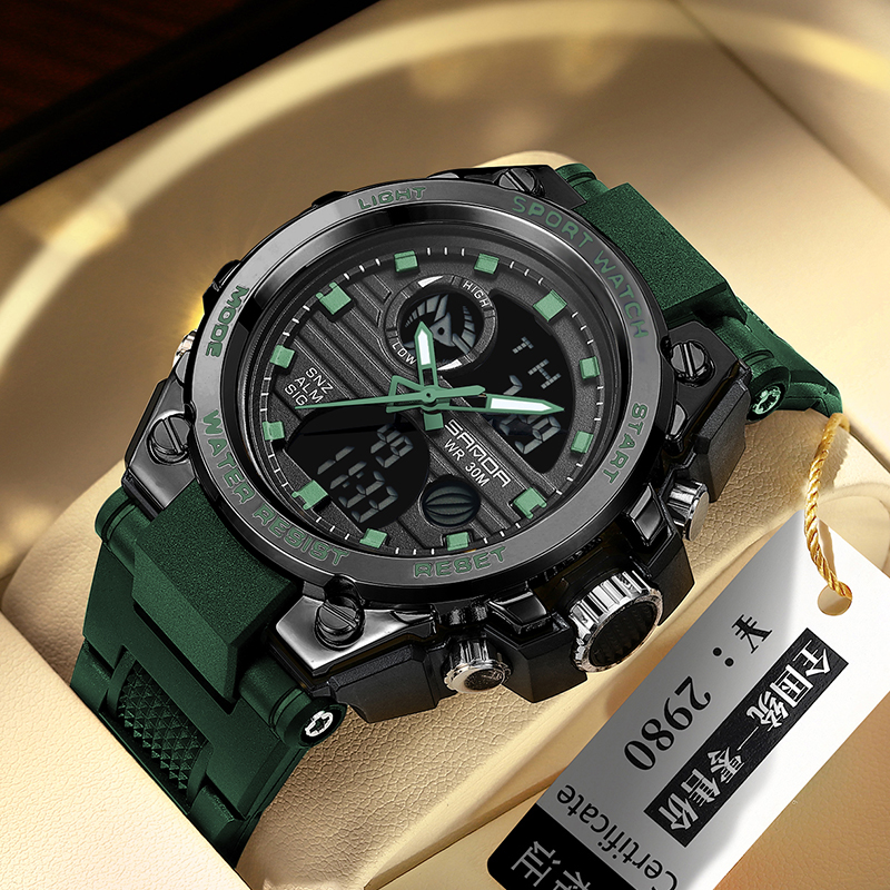 佰时顿(basid) 手表男学生运动防水多功能初高中青少年电子表校园夜光