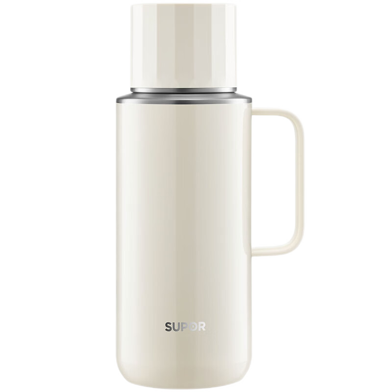 苏泊尔（SUPOR）保温壶家用316L不锈钢保温瓶大容量热水壶户外便携保温杯壶热水瓶 奶油白 1.5L