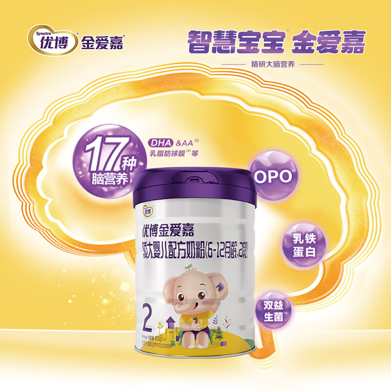金爱嘉 较大婴儿配方奶粉牛奶粉(6-12月龄,2段)800g听装奶粉新国标 新国标2段 800g
