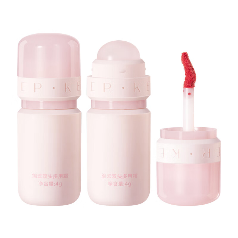 FOREVER·KEY绵云双头多用霜唇釉唇泥腮红眼影修容快速成妆哑光日常百搭 C01旭日樱