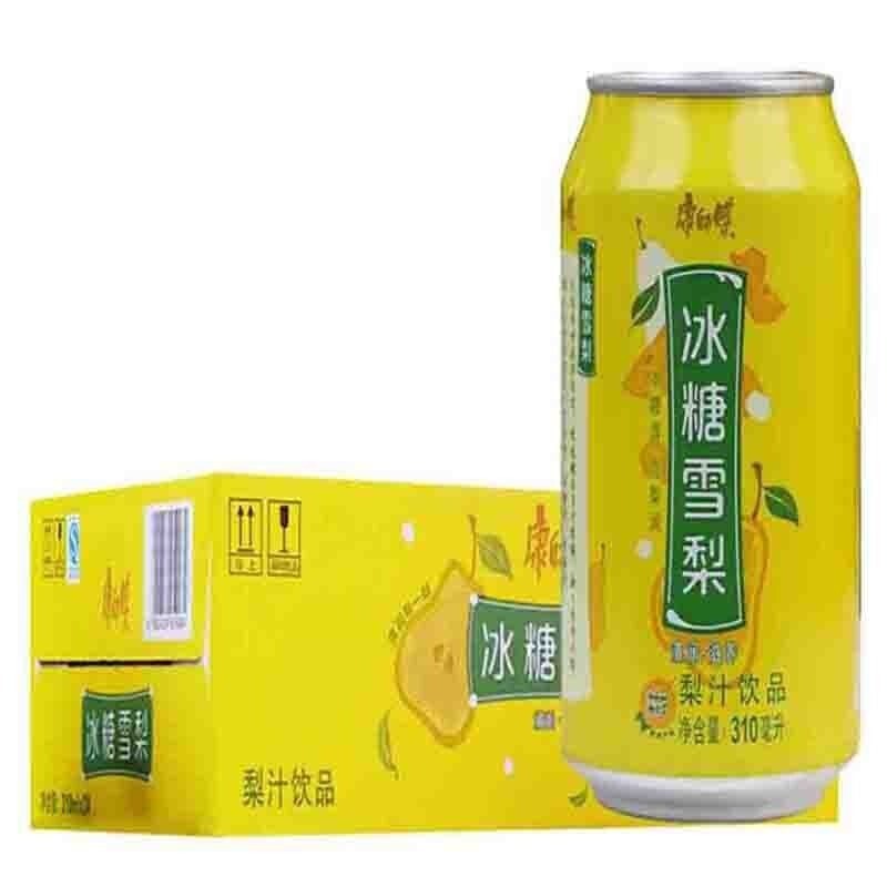 康师傅细高罐冰糖雪梨310ml*12/24罐整箱夏季水果风味果汁饮料品 12罐