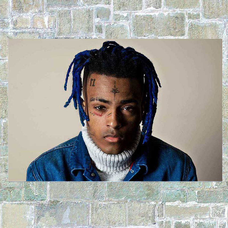 狼天影 xxxtentacion海报嘻哈说唱贴画宿舍自粘防水墙贴纸定制订做