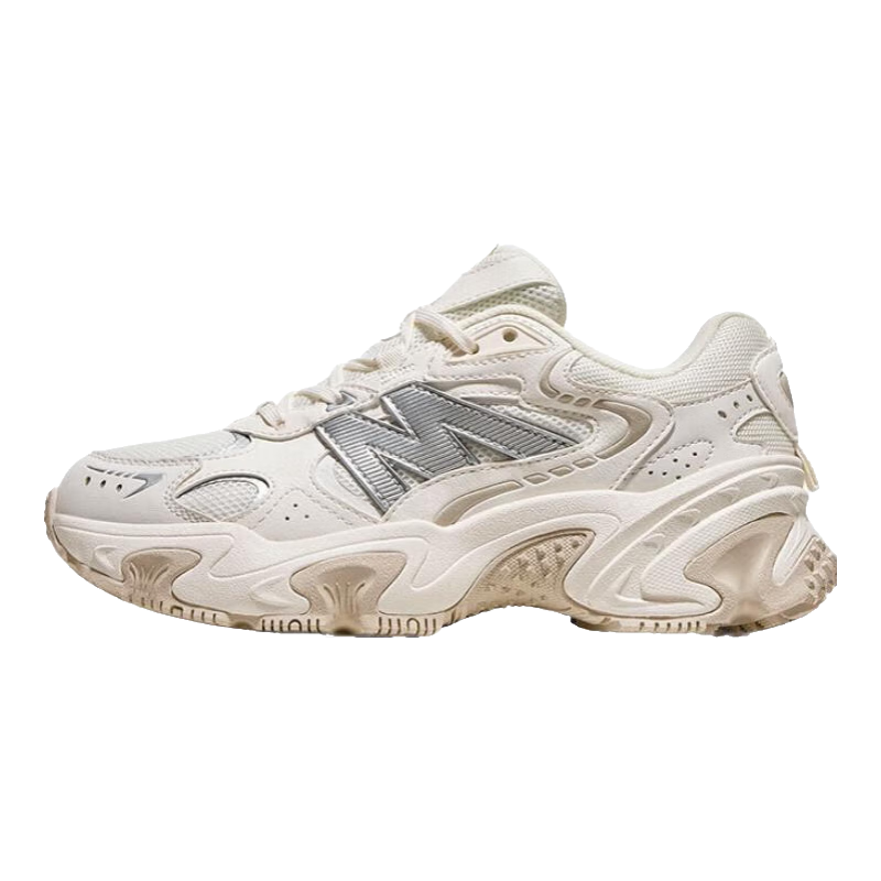 骆驼（CAMEL）星途2.0男鞋女鞋复古休闲厚底增高老爹运动鞋子 K25C097038，象牙白/白帽灰，女 38