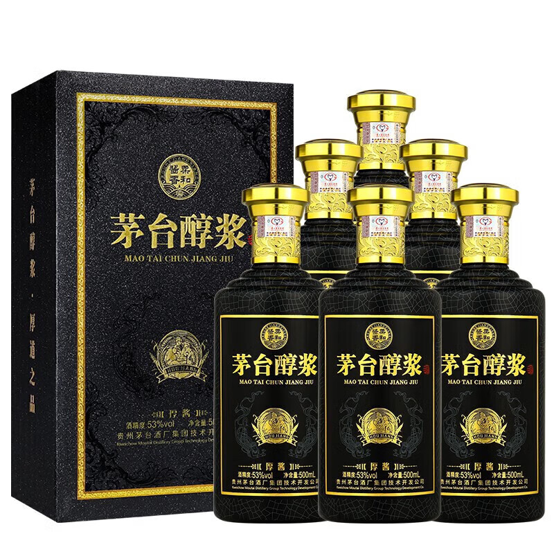 2008酱香型白酒53度500ml整箱 正品包邮 53度 500ml 6瓶 茅台醇浆厚酱