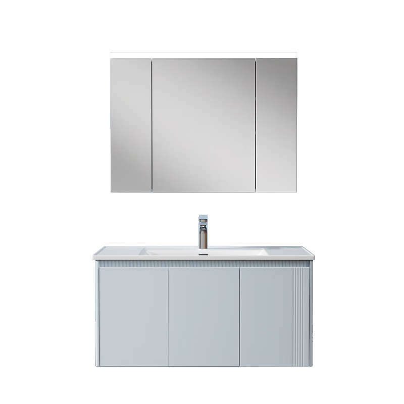 恒洁（HEGII）铝合金浴室柜陶瓷一体盆不锈钢防潮2501(BM2203J-90Q薄暮灰智能款