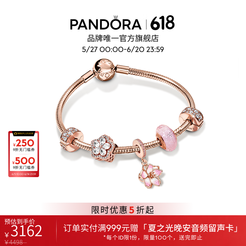 潘多拉（PANDORA）[618]潘多拉浪漫花语手链套装创意生日礼物送女友 20CM ZT2891 18CM