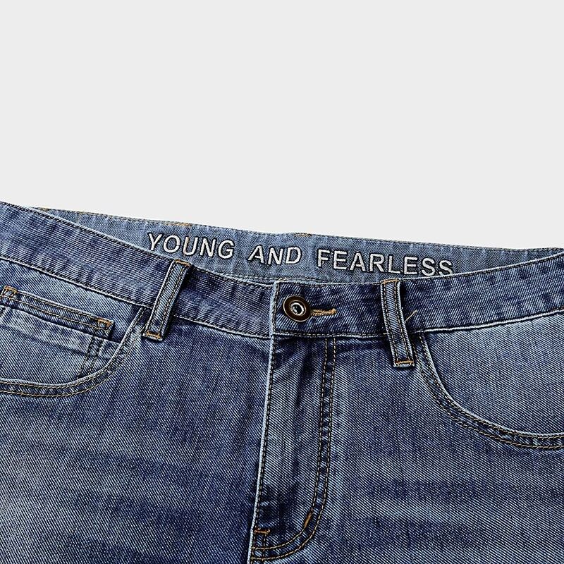 HLA海澜之家旗下黑鲸牛仔中裤男年夏季直筒裤男休闲CKMNW25001A