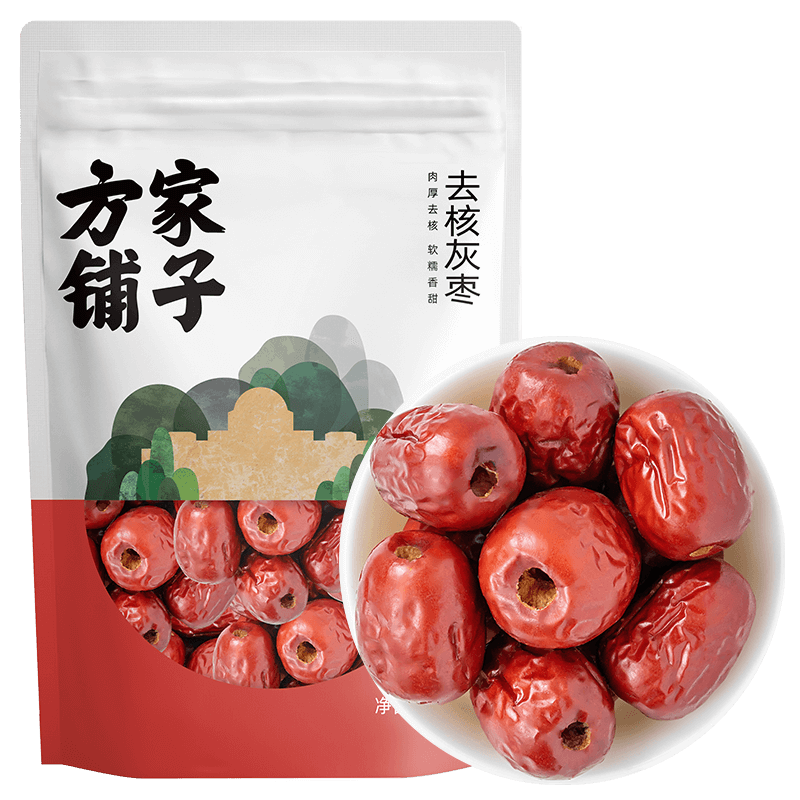 方家铺子中华老字号 去核红枣500g 1斤无核枣零食蜜饯果干泡茶煲汤煮粥