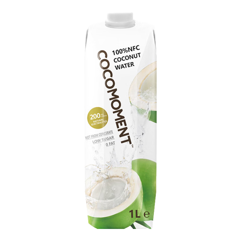 COCOMOMENT佳农旗下100%NFC椰子水泰国进口椰青椰汁补充天然电解质家庭装 泰国椰子水1L*6瓶
